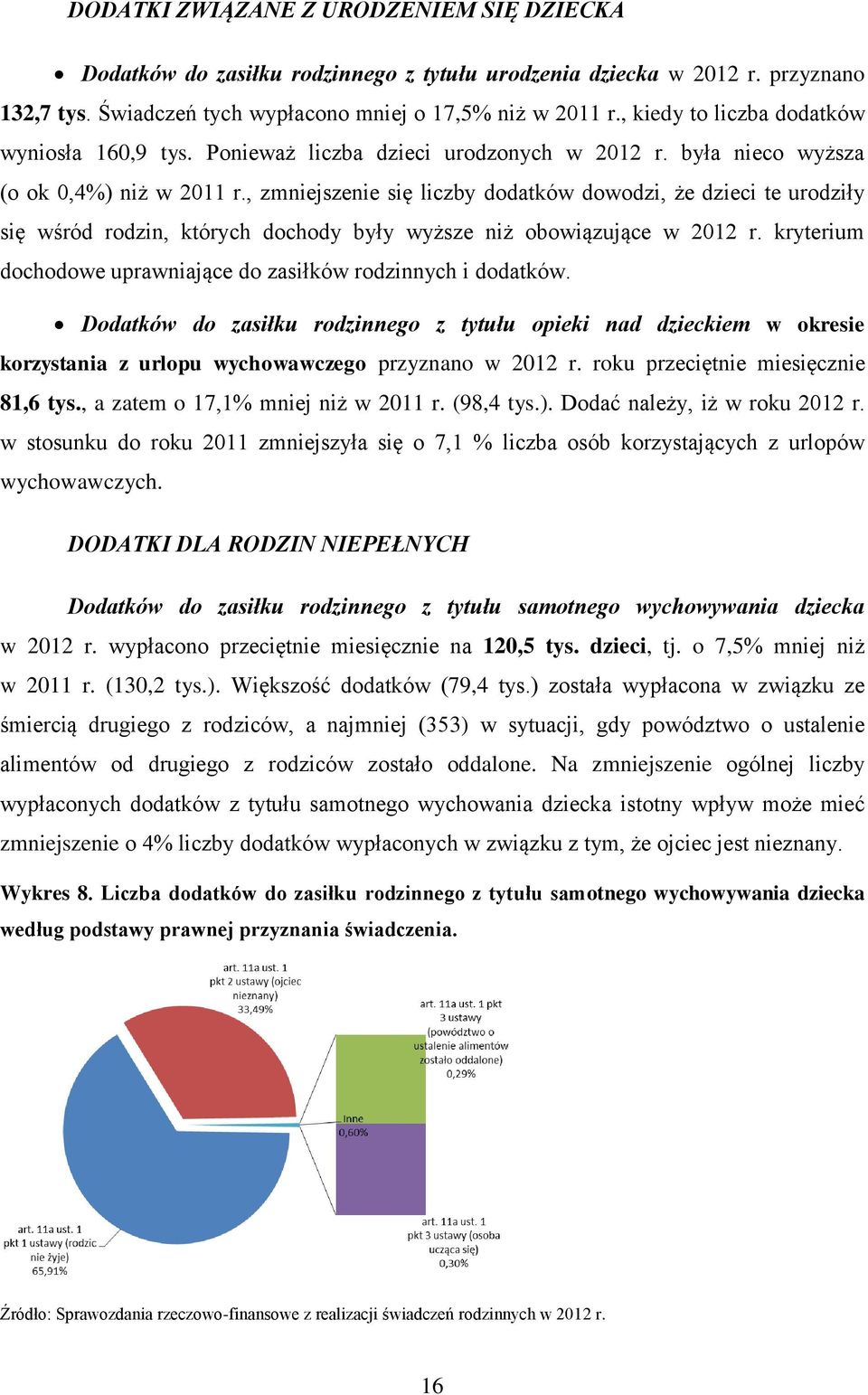 , zmniejszenie się liczby dodatków dowodzi, że dzieci te urodziły się wśród rodzin, których dochody były wyższe niż obowiązujące w 2012 r.