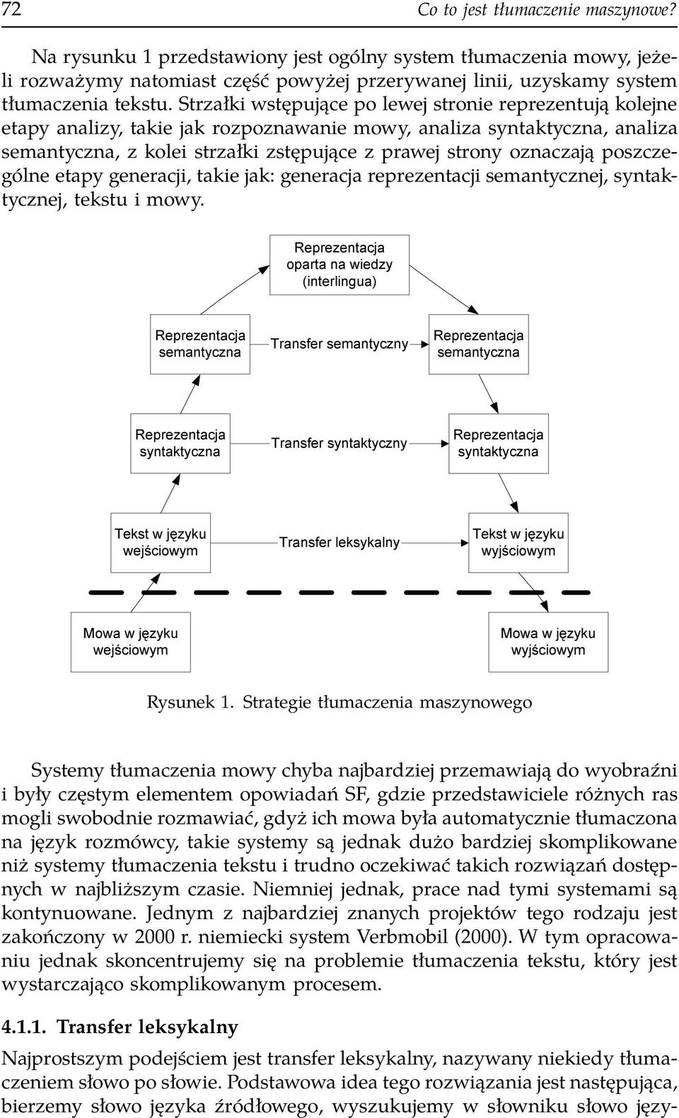 poszczególne etapy generacji, takie jak: generacja reprezentacji semantycznej, syntaktycznej, tekstu i mowy. Rysunek 1.