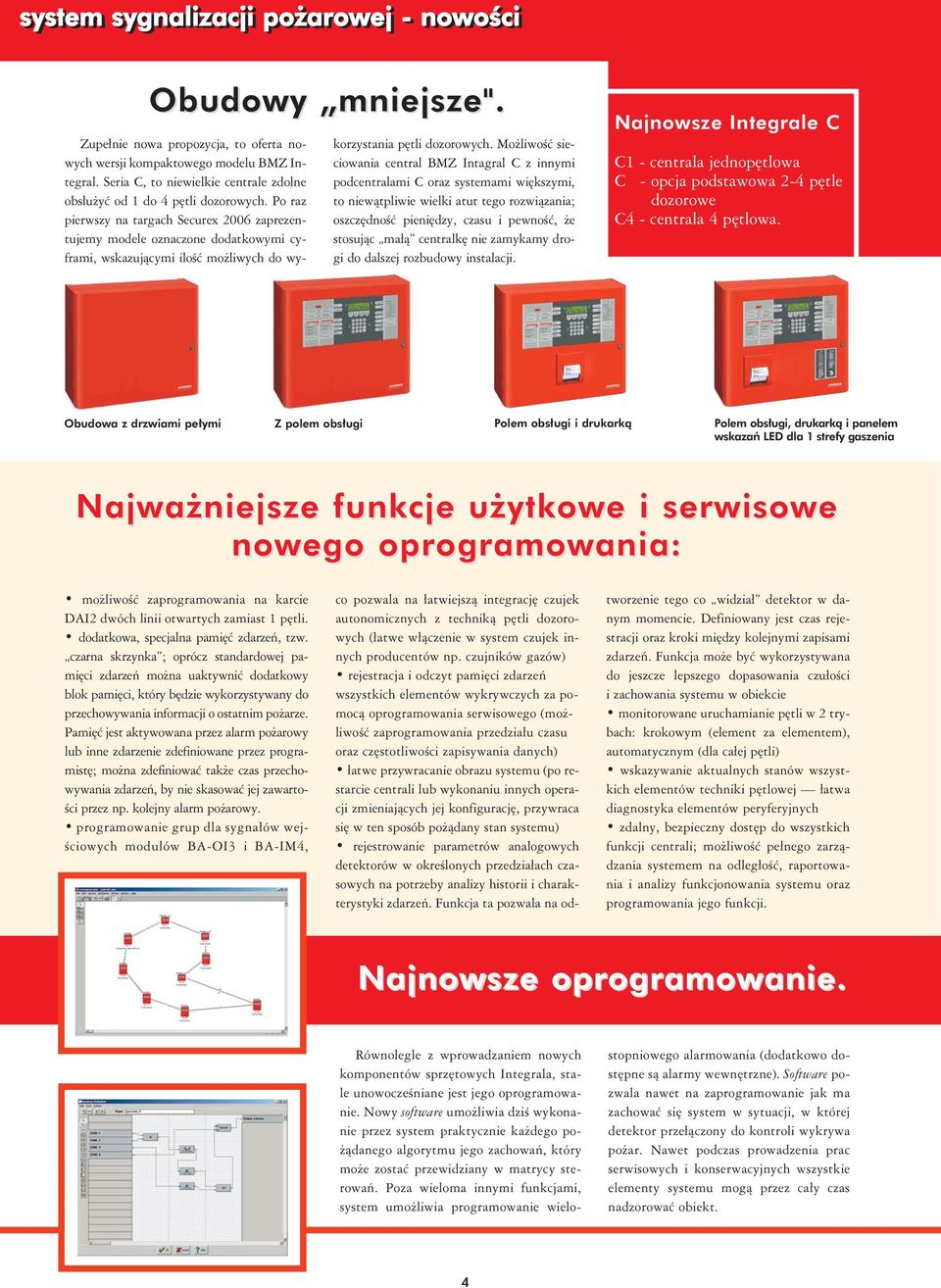 Po raz pierwszy na targach Securex 2006 zaprezentujemy modele oznaczone dodatkowymi cyframi, wskazującymi ilość możliwych do wykorzystania pętli dozorowych.