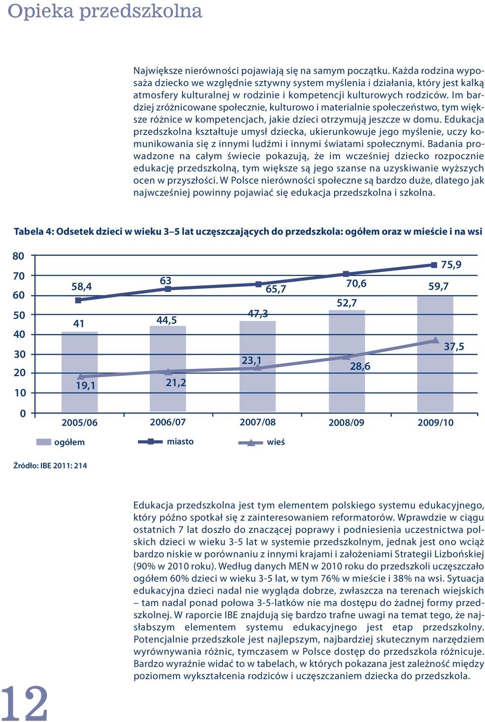 Im bardziej zróżnicowane społecznie, kulturowo i materialnie społeczeństwo, tym większe różnice w kompetencjach, jakie dzieci otrzymują jeszcze w domu.