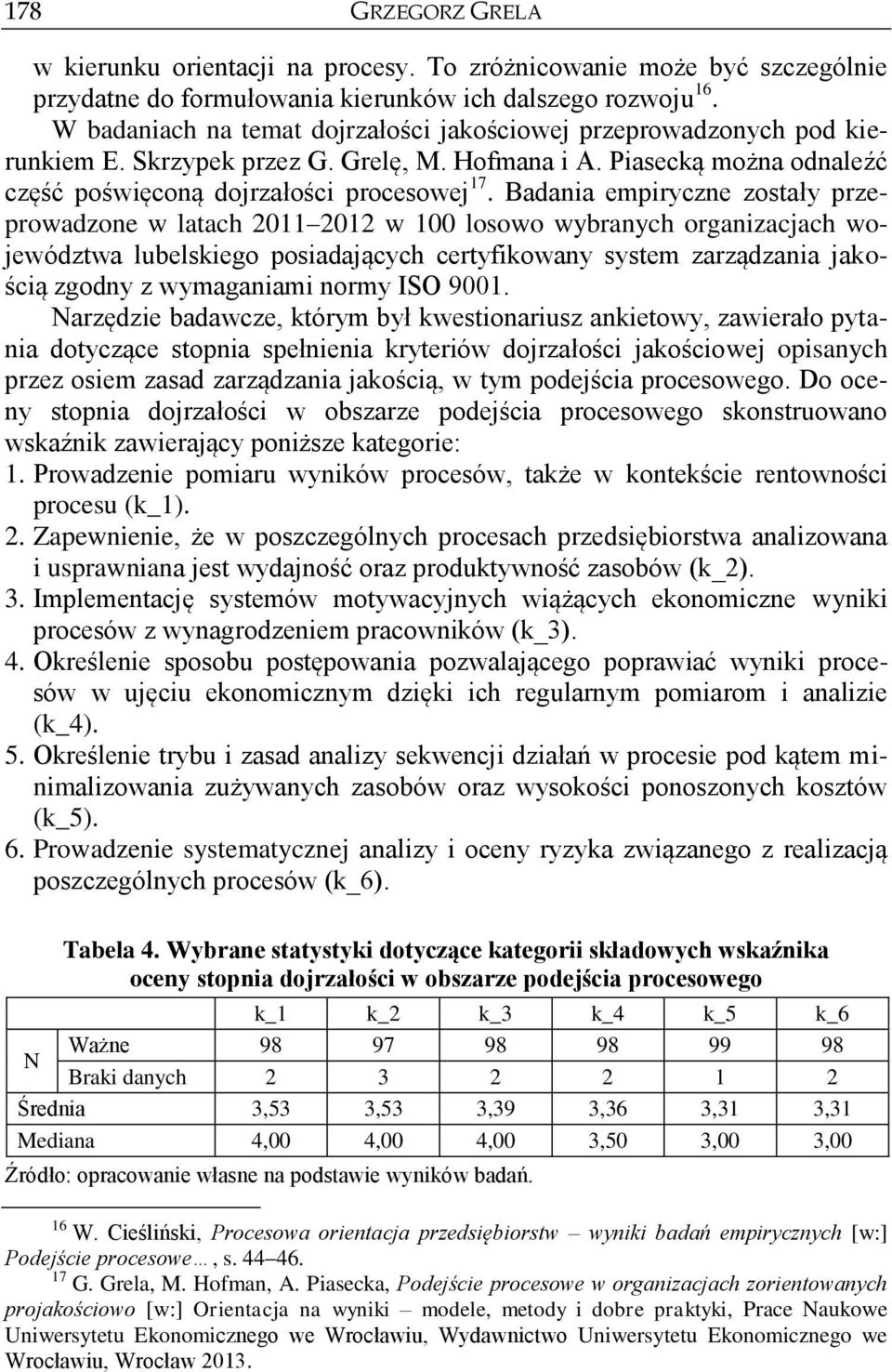 Badania empiryczne zostały przeprowadzone w latach 2011 2012 w 100 losowo wybranych organizacjach województwa lubelskiego posiadających certyfikowany system zarządzania jakością zgodny z wymaganiami