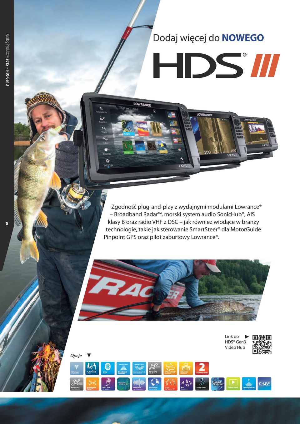 MotorGuide Pinpoint GPS oraz pilot zaburtowy Lowrance.