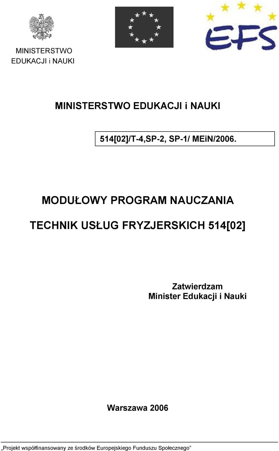 MODUŁOWY PROGRAM NAUCZANIA TECHNIK USŁUG