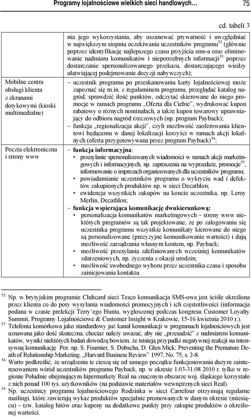 stopniu oczekiwania uczestników programu 52 (głównie poprzez identyfikację najlepszego czasu przyjścia sms-a oraz eliminowanie nadmiaru komunikatów i niepotrzebnych informacji 53 poprzez dostarczanie