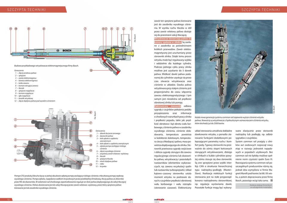 rozpylacza 11 kanalik wtryskowy 12 złącze dopływu paliwa pod wysokim ciśnieniem 1 2 3 4 5 Oznaczenia: 1 dławik tłoczenia zerowego 2 dozownik paliwa 3 koło zębate o uzębieniu wewnętrznym 4 koło zębate