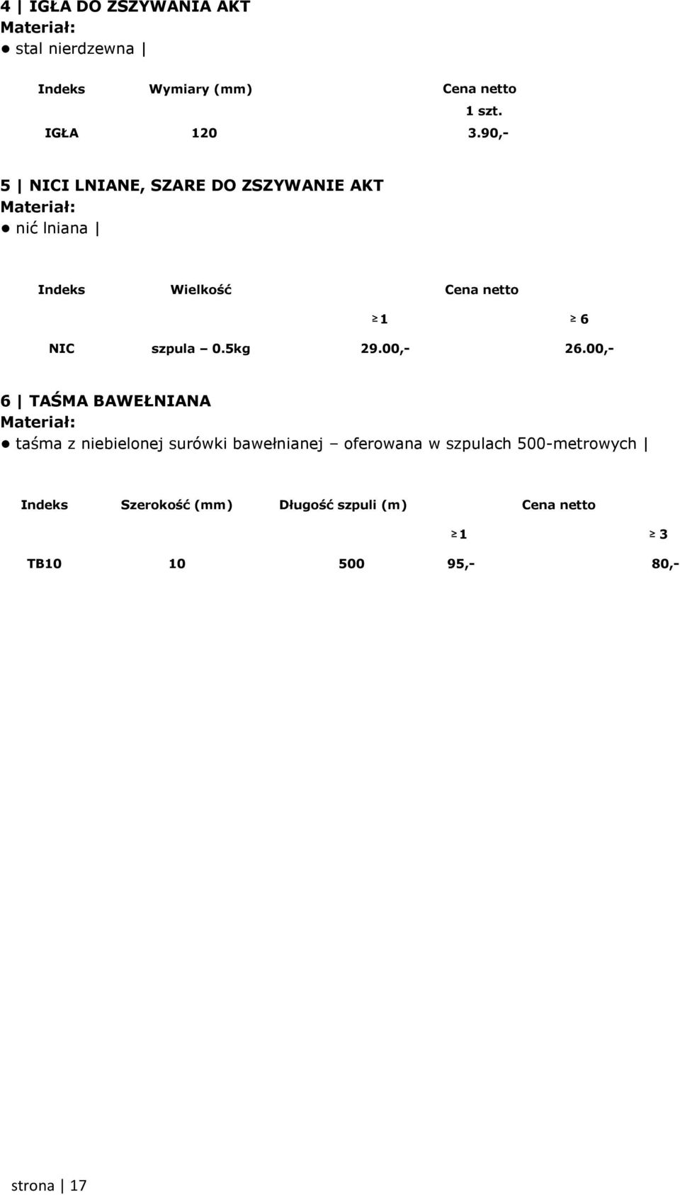 NIC szpula 0.5kg 29.00,- 26.