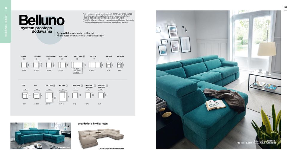 5P, 1DFL/1DFP * Fotel TV Belluno wyłącznie z mechanizmem rozkładanym elektrycznie * Powierzchnia spania powiększona jest o sąsiadujący element 1(70)BB 1(70)TVBBe 1(70)TVBB(aku) 1(70)L/ 1(70)P 2,5QFL/