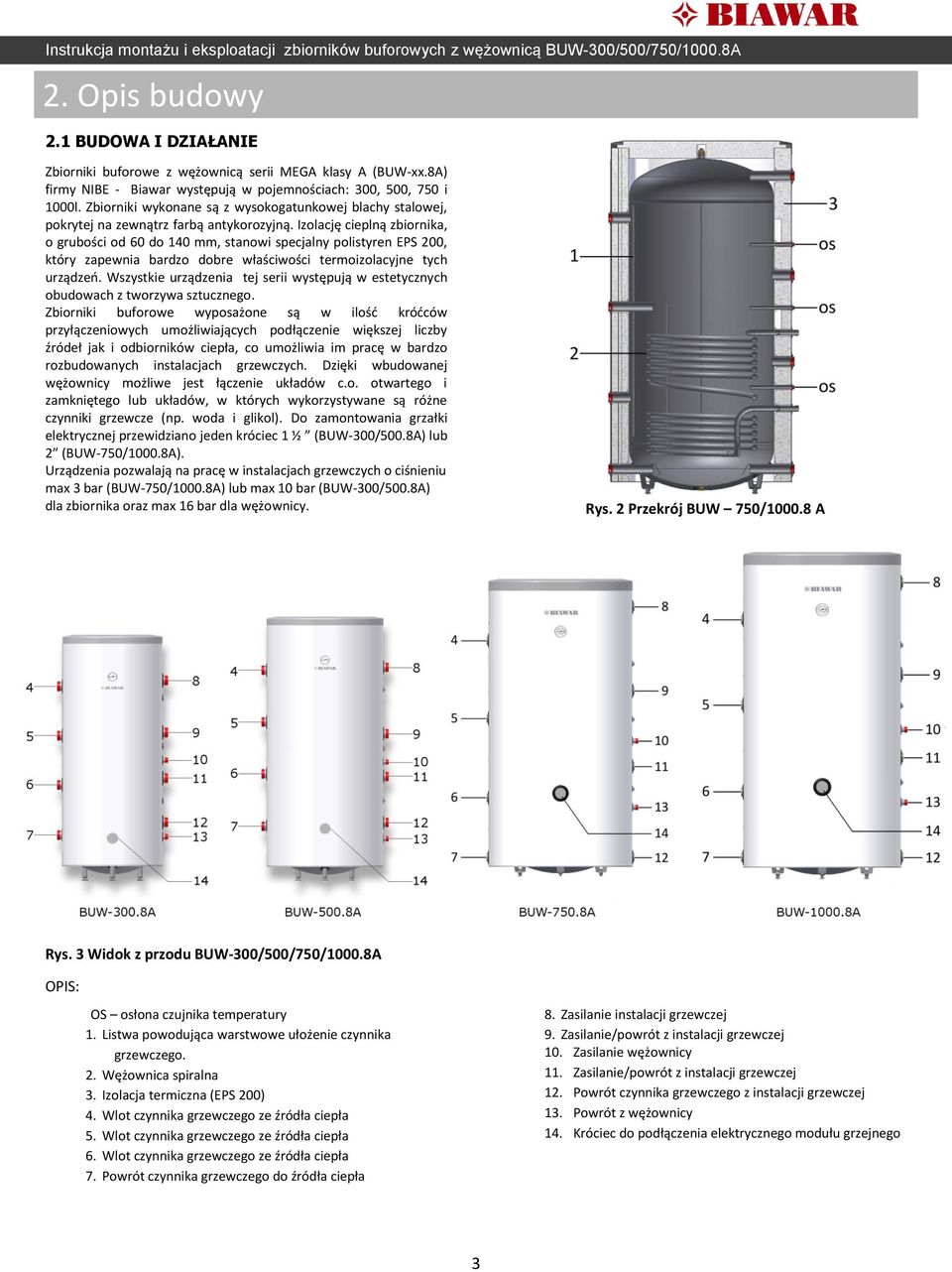 Izolację cieplną zbiornika, o grubości od 60 do 140 mm, stanowi specjalny polistyren EPS 200, który zapewnia bardzo dobre właściwości termoizolacyjne tych urządzeń.