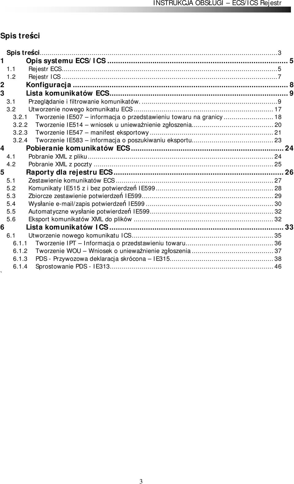 .. 23 4 Pobieranie komunikatów ECS... 24 4.1 Pobranie XML z pliku... 24 4.2 Pobranie XML z poczty... 25 5 Raporty dla rejestru ECS... 26 5.1 Zestawienie komunikatów ECS... 27 5.