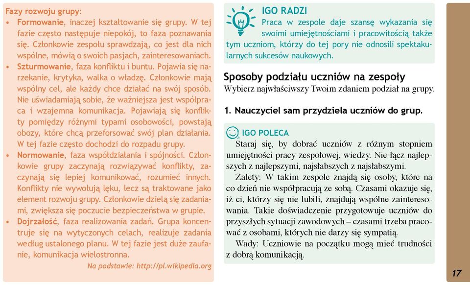 Członkowie mają wspólny cel, ale każdy chce działać na swój sposób. Nie uświadamiają sobie, że ważniejsza jest współpraca i wzajemna komunikacja.