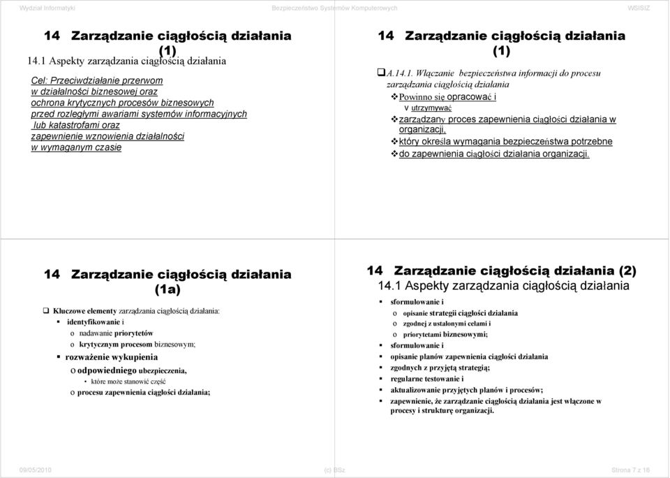 Zarządzanie ciągłością działania (1)