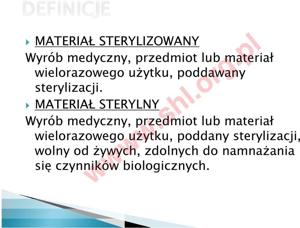 MATERIAŁ STERYLNY Wyrób medyczny, przedmiot lub materiał