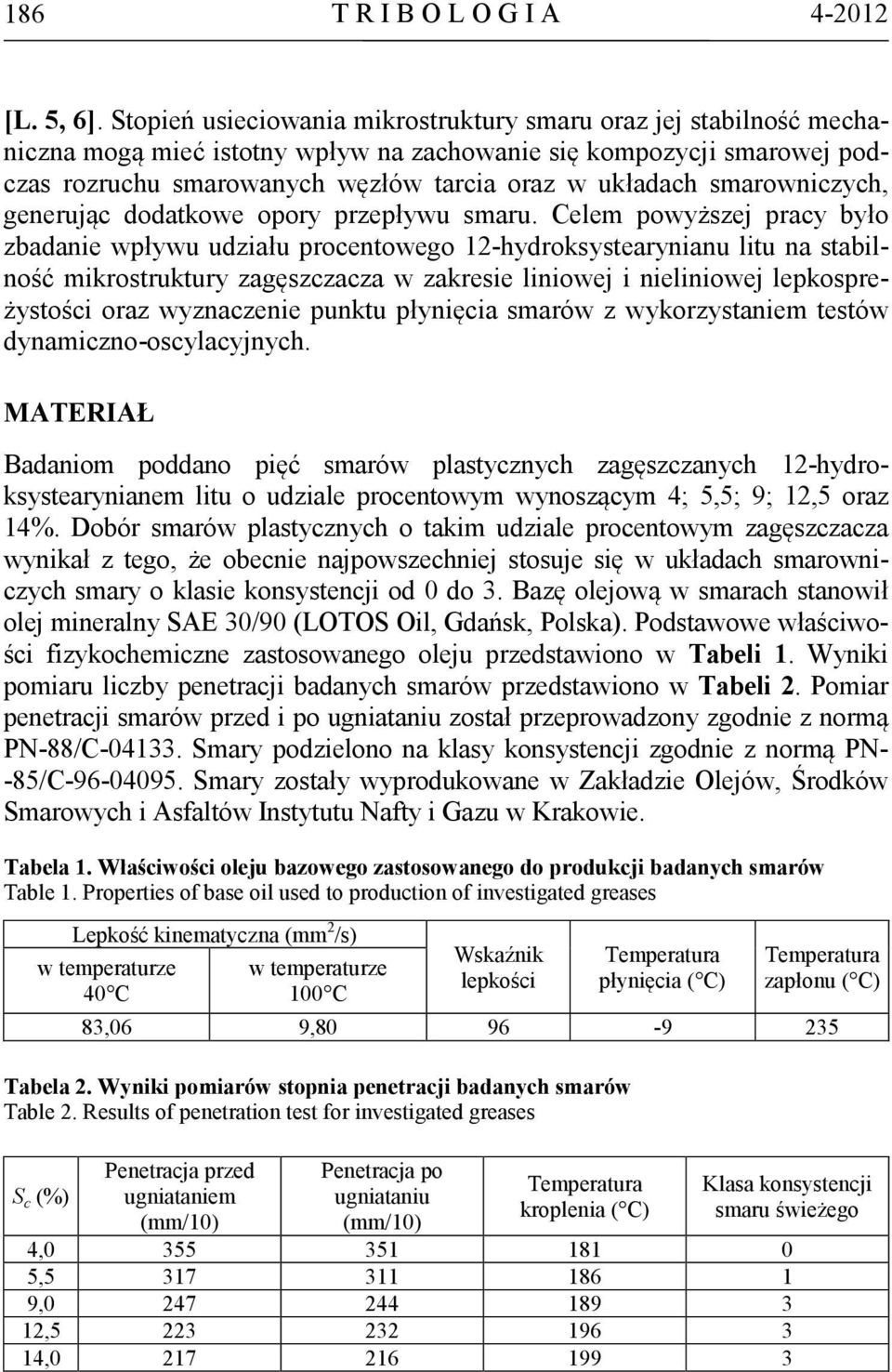 smarowniczych, generując dodatkowe opory przepływu smaru.