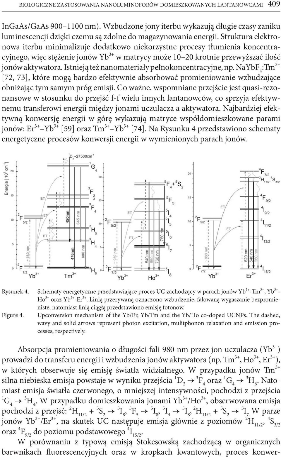 Struktura elektronowa iterbu minimalizuje dodatkowo niekorzystne procesy tłumienia koncentracyjnego, więc stężenie jonów Yb 3+ w matrycy może 10 20 krotnie przewyższać ilość jonów aktywatora.