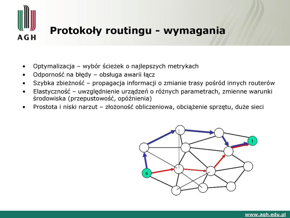 routerów Elastyczność uwzględnienie urządzeń o różnych parametrach, zmienne warunki środowiska