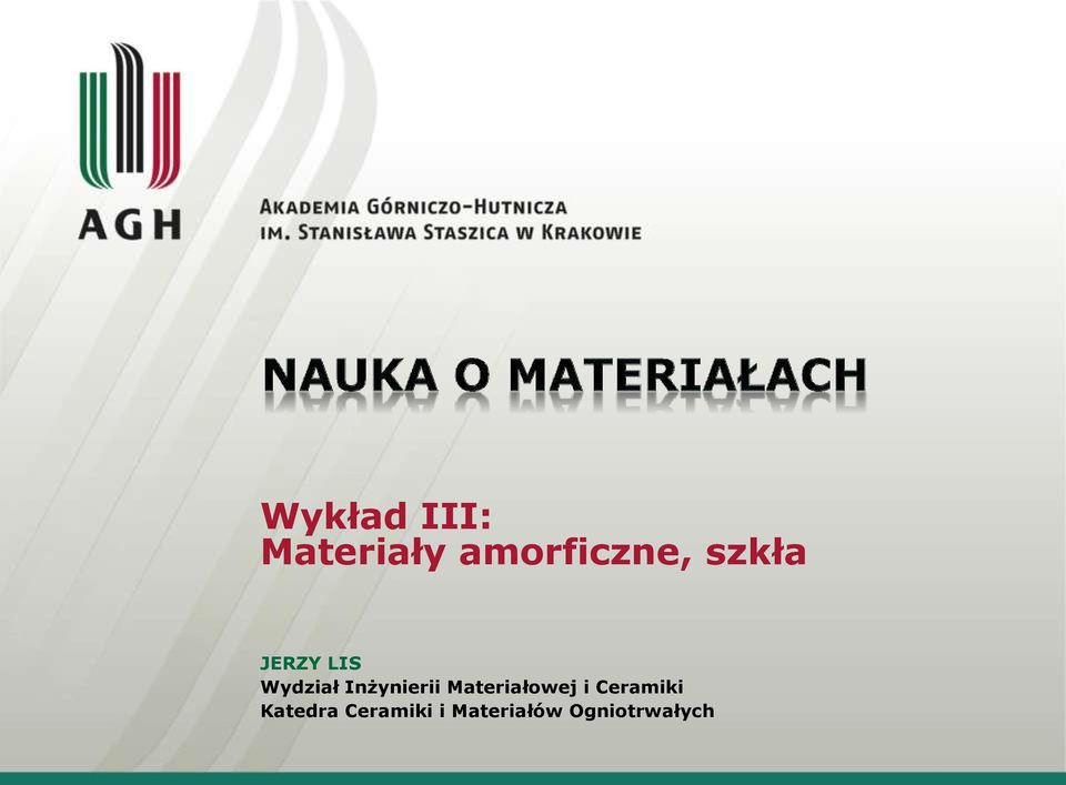 Inżynierii Materiałowej i