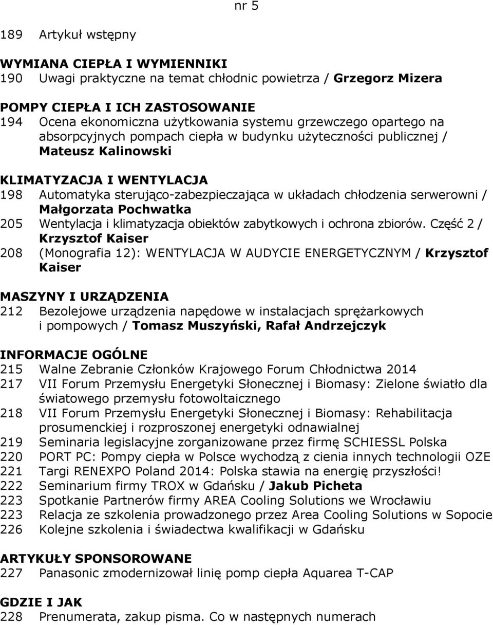 Pochwatka 205 Wentylacja i klimatyzacja obiektów zabytkowych i ochrona zbiorów.