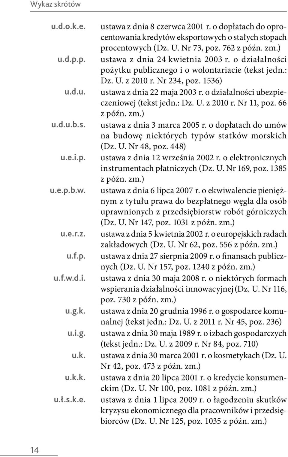 66 u.d.u.b.s. ustawa z dnia 3 marca 2005 r. o dopłatach do umów na budowę niektórych typów statków morskich (Dz. U. Nr 48, poz. 448) u.e.i.p. ustawa z dnia 12 września 2002 r.