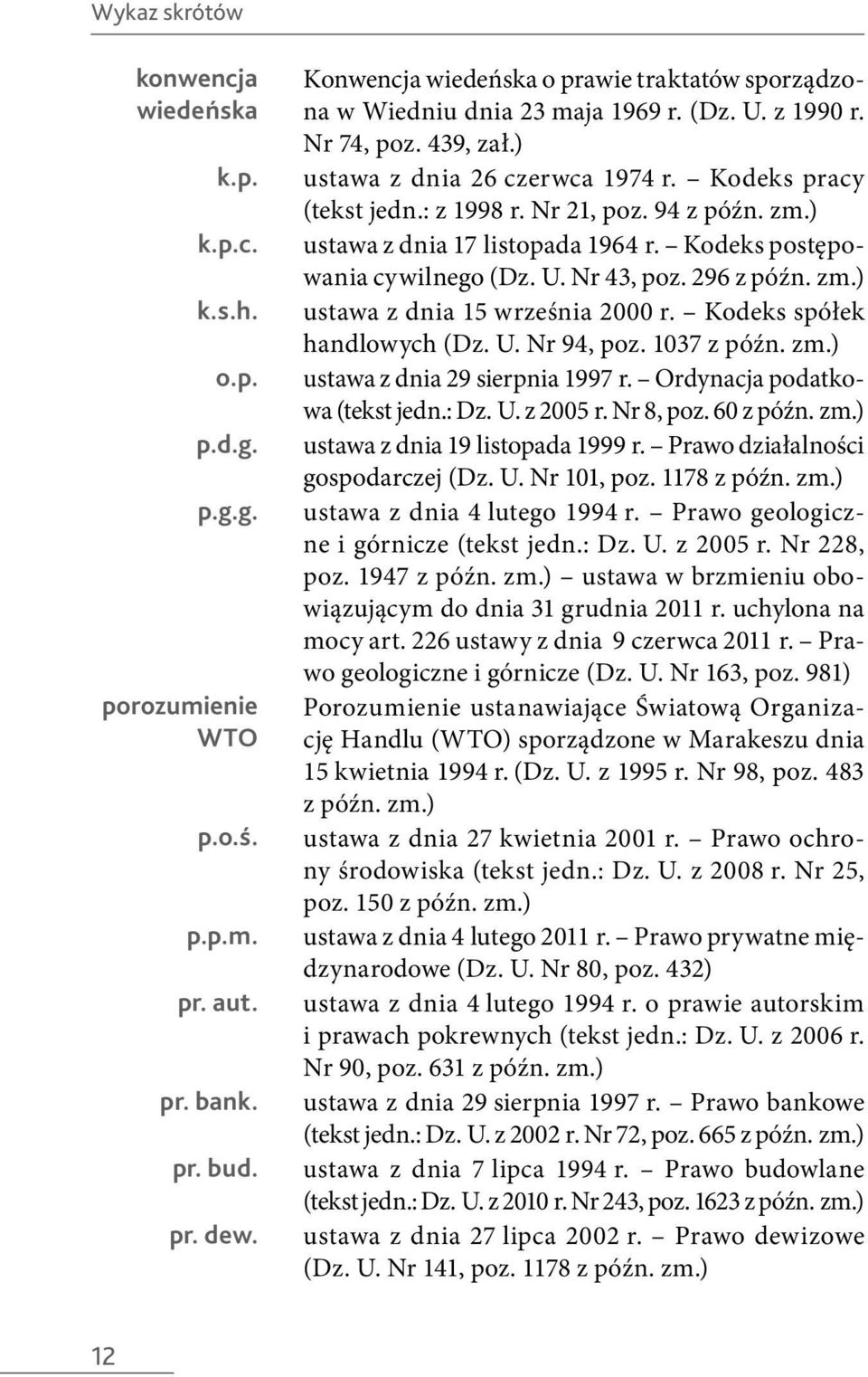 Nr 21, poz. 94 ustawa z dnia 17 listopada 1964 r. Kodeks postępowania cywilnego (Dz. U. Nr 43, poz. 296 ustawa z dnia 15 września 2000 r. Kodeks spółek handlowych (Dz. U. Nr 94, poz.