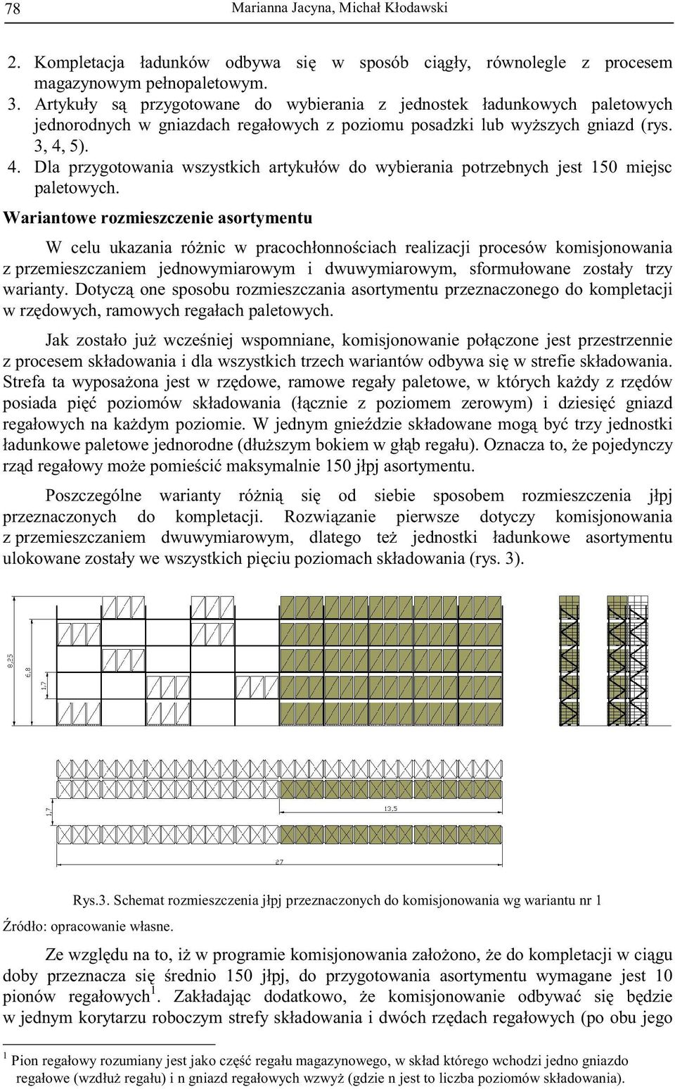 5). 4. Dla przygotowania wszystkich artykułów do wybierania potrzebnych jest 150 miejsc paletowych.