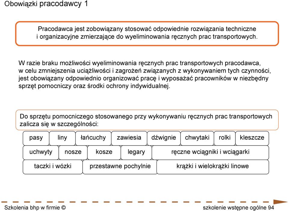 organizować pracę i wyposażać pracowników w niezbędny sprzęt pomocniczy oraz środki ochrony indywidualnej.