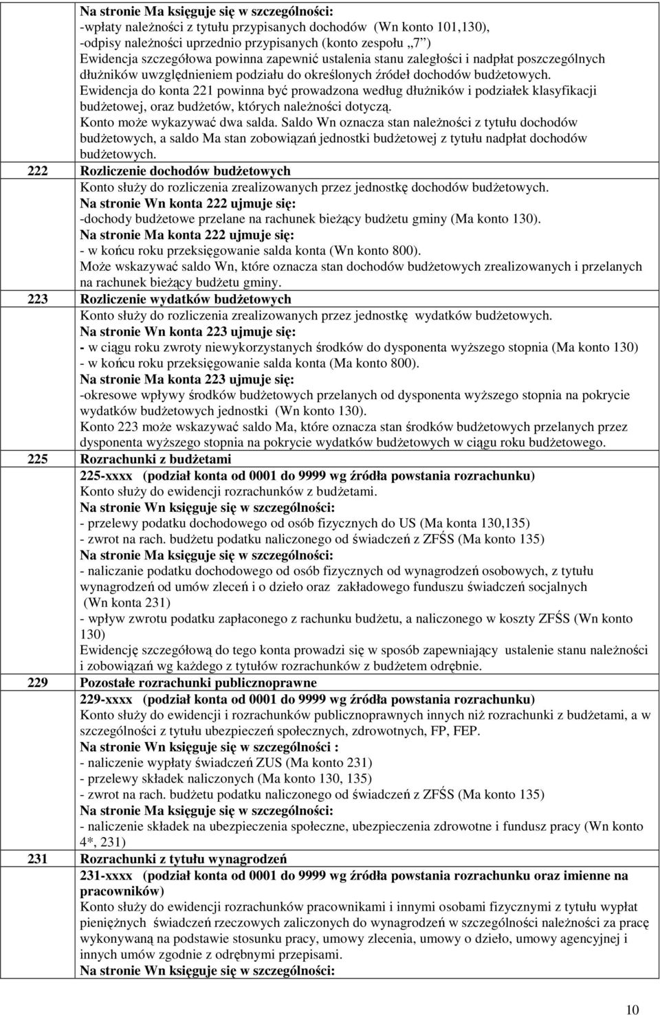 Ewidencja do konta 221 powinna być prowadzona według dłużników i podziałek klasyfikacji budżetowej, oraz budżetów, których należności dotyczą. Konto może wykazywać dwa salda.