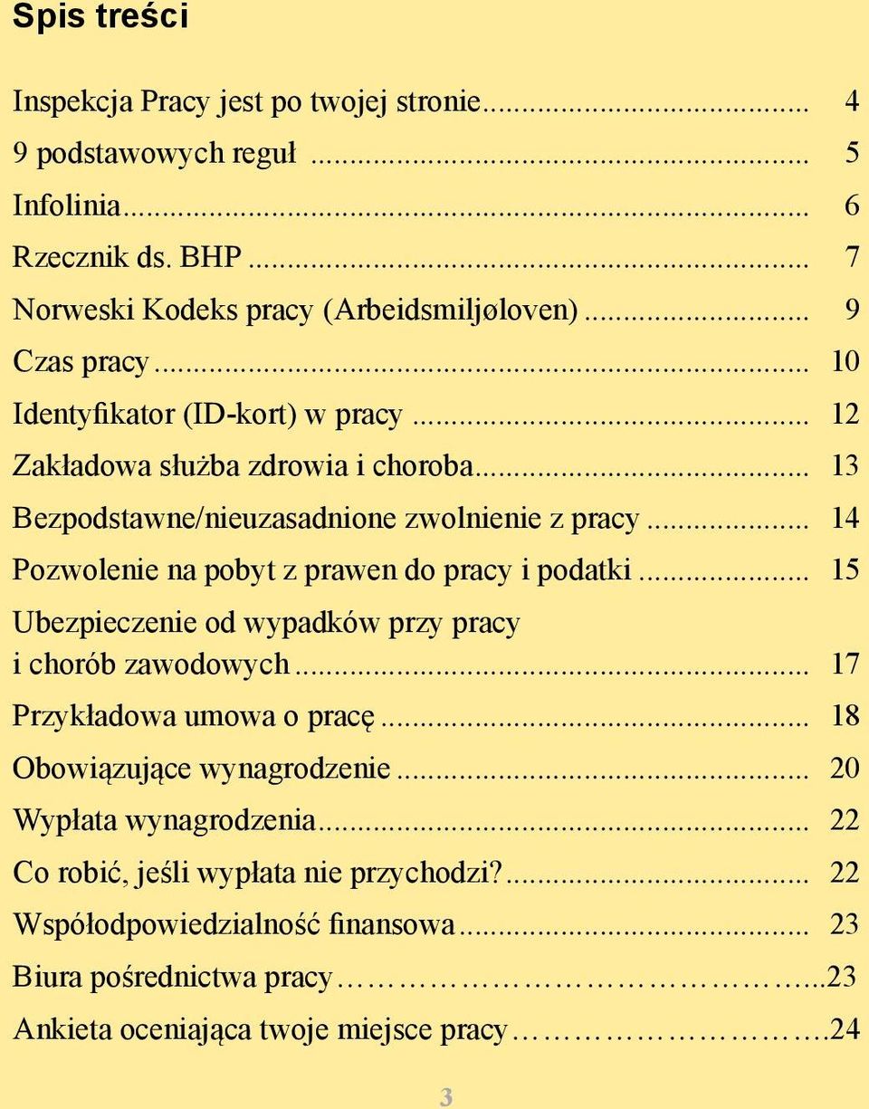 .. 14 Pozwolenie na pobyt z prawen do pracy i podatki... 15 Ubezpieczenie od wypadków przy pracy i chorób zawodowych... 17 Przykładowa umowa o pracę.