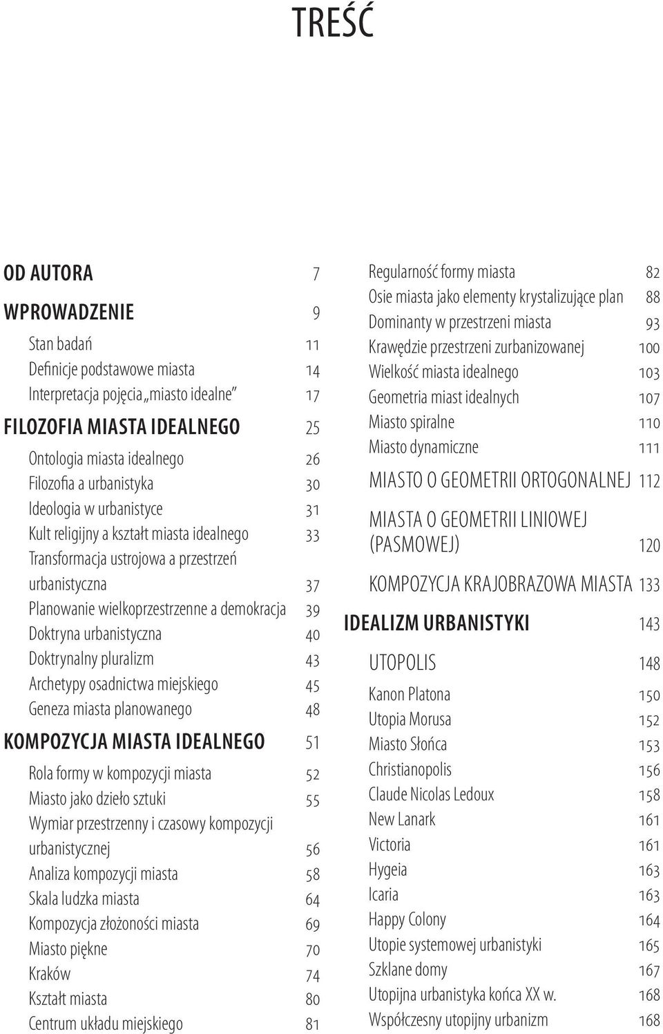 urbanistyczna 40 Doktrynalny pluralizm 43 Archetypy osadnictwa miejskiego 45 Geneza miasta planowanego 48 KOMPOZYCJA MIASTA IDEALNEGO 51 Rola formy w kompozycji miasta 52 Miasto jako dzieło sztuki 55