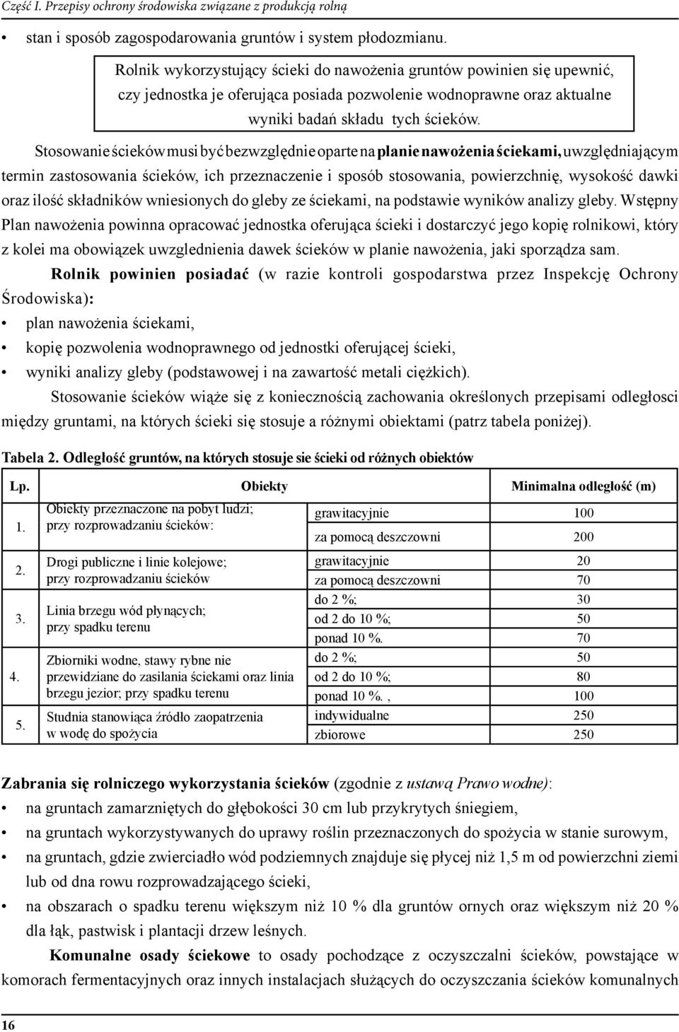 Stosowanie ścieków musi być bezwzględnie oparte na planie nawożenia ściekami, uwzględniającym termin zastosowania ścieków, ich przeznaczenie i sposób stosowania, powierzchnię, wysokość dawki oraz