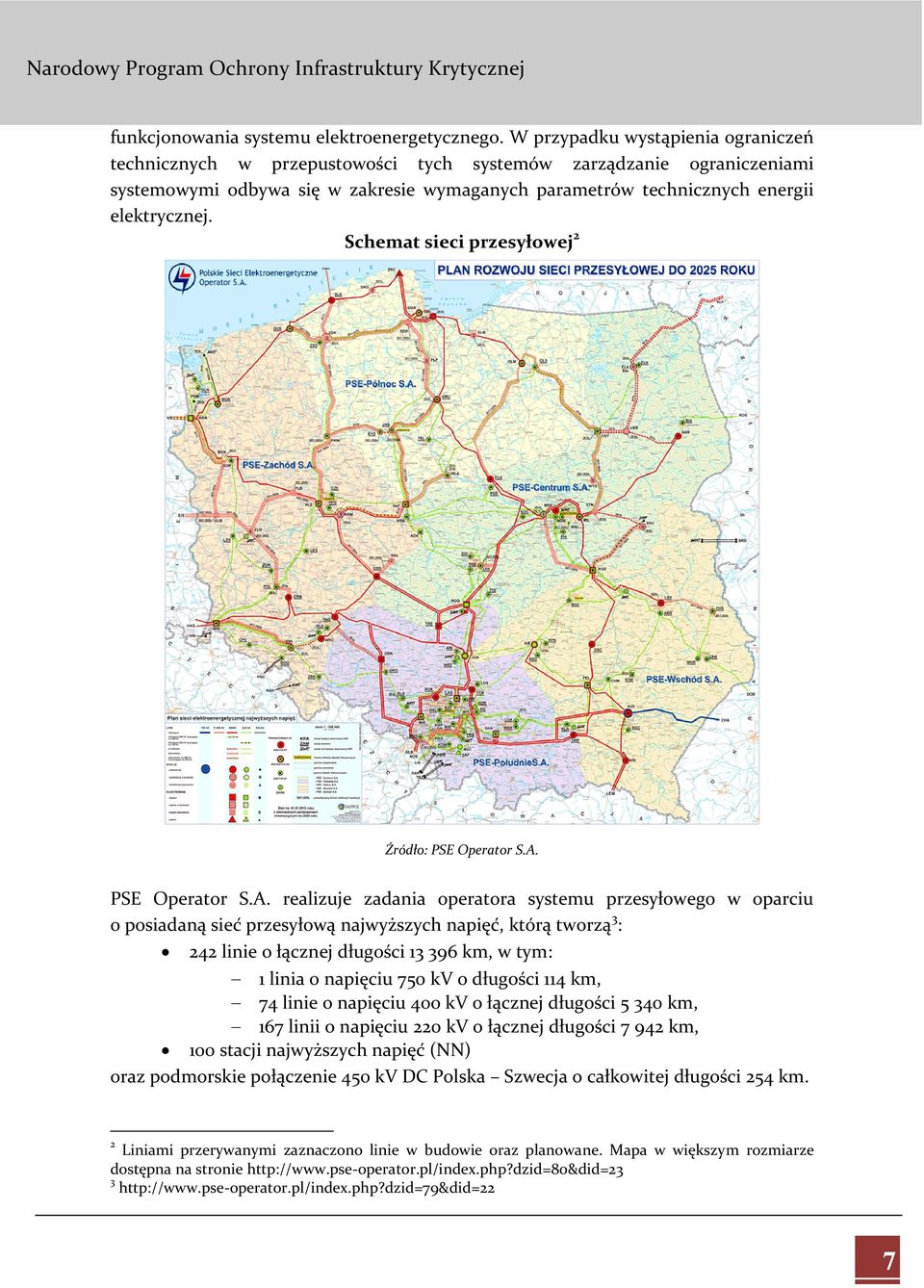 Schemat sieci przesyłowej 2 Źródło: PSE Operator S.A.