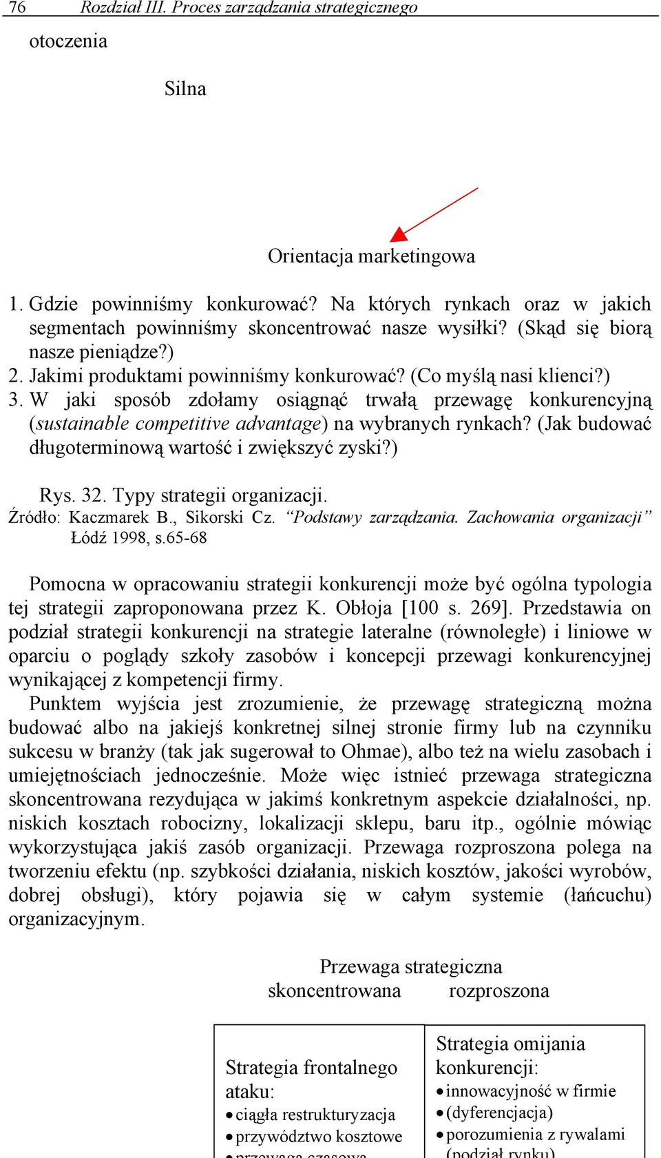 W jaki sposób zdołamy osiągnąć trwałą przewagę konkurencyjną (sustainable competitive advantage) na wybranych rynkach? (Jak budować długoterminową wartość i zwiększyć zyski?) Rys. 32.