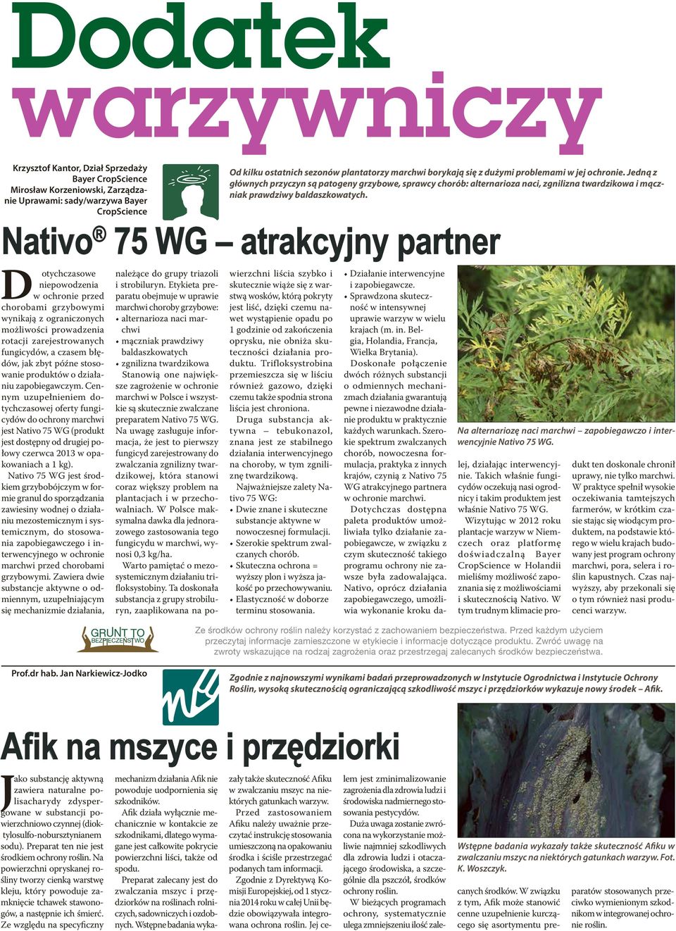 Nativo 75 WG atrakcyjny partner D otychczasowe niepowodzenia w ochronie przed chorobami grzybowymi wynikają z ograniczonych możliwości prowadzenia rotacji zarejestrowanych fungicydów, a czasem