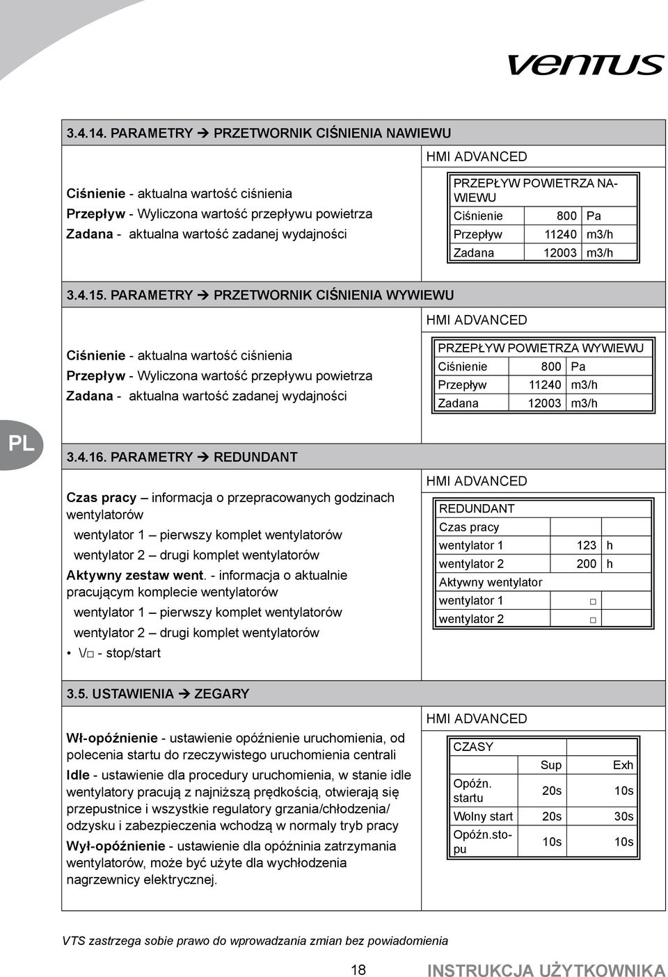 WIEWU Ciśnienie 800 Pa Przepływ 11240 m3/h Zadana 12003 m3/h 3.4.15.