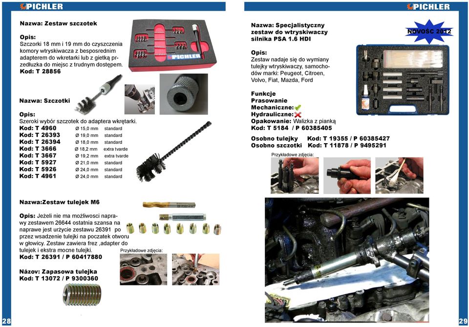 Kod: T 4960 Ø 15,0 mm standard Kod: T 26393 Ø 19,0 mm standard Kod: T 26394 Ø 18,0 mm standard Kod: T 3666 Ø 18,2 mm extra tvarde Kod: T 3667 Ø 19,2 mm extra tvarde Kod: T 5927 Ø 21,0 mm standard