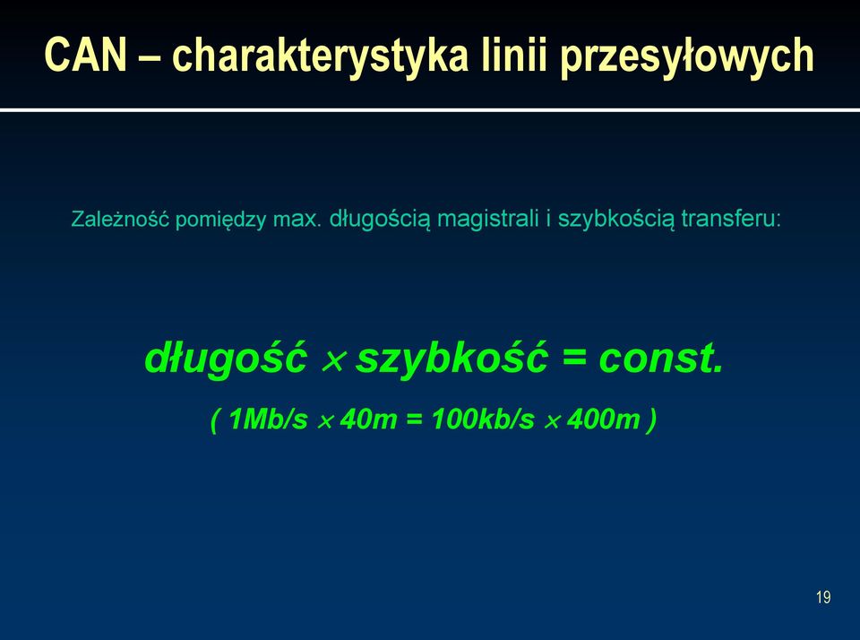 długością magistrali i szybkością