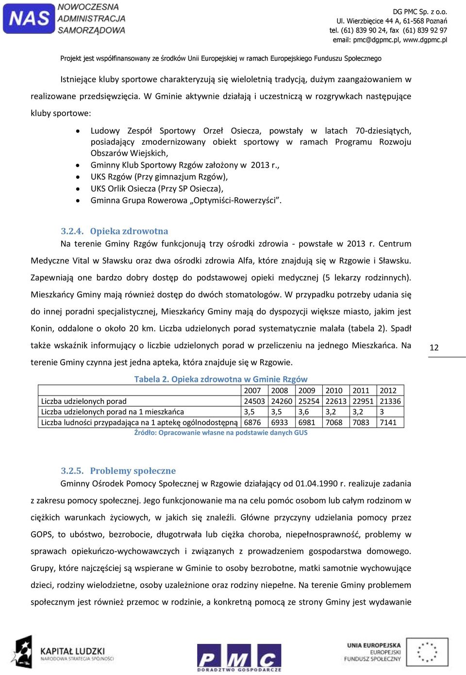 ramach Programu Rozwoju Obszarów Wiejskich, Gminny Klub Sportowy Rzgów założony w 2013 r.