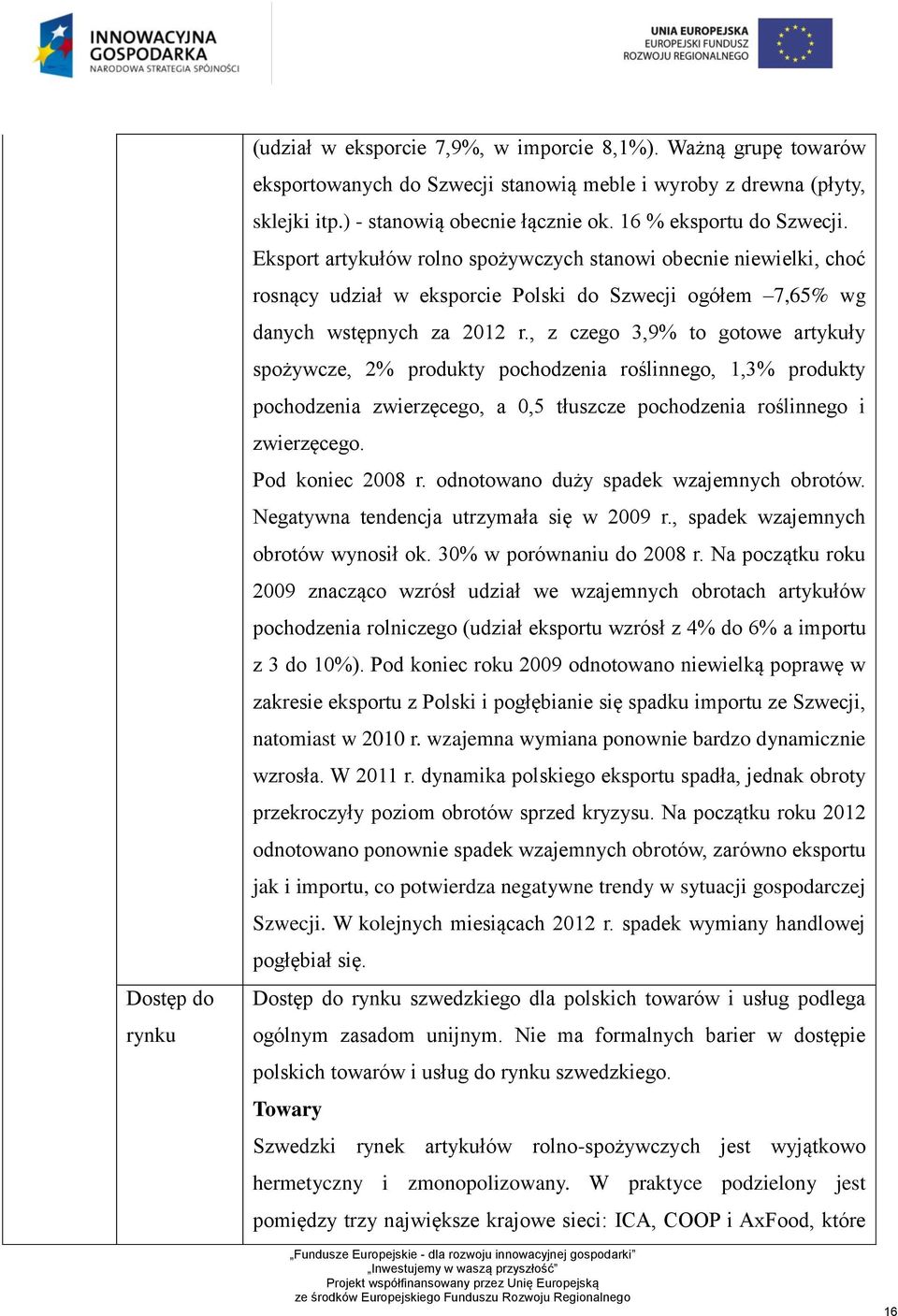 , z czego 3,9% to gotowe artykuły spożywcze, 2% produkty pochodzenia roślinnego, 1,3% produkty pochodzenia zwierzęcego, a 0,5 tłuszcze pochodzenia roślinnego i zwierzęcego. Pod koniec 2008 r.