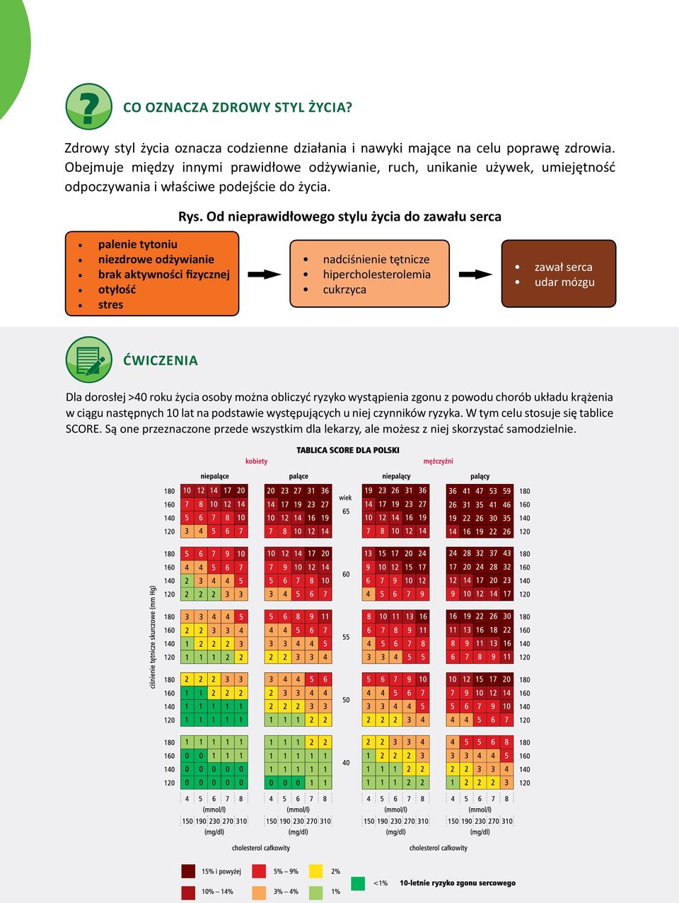 Od nieprawidłowego stylu życia do zawału serca palenie tytoniu niezdrowe odżywianie brak aktywności fizycznej otyłość stres nadciśnienie tętnicze hipercholesterolemia cukrzyca zawał serca udar