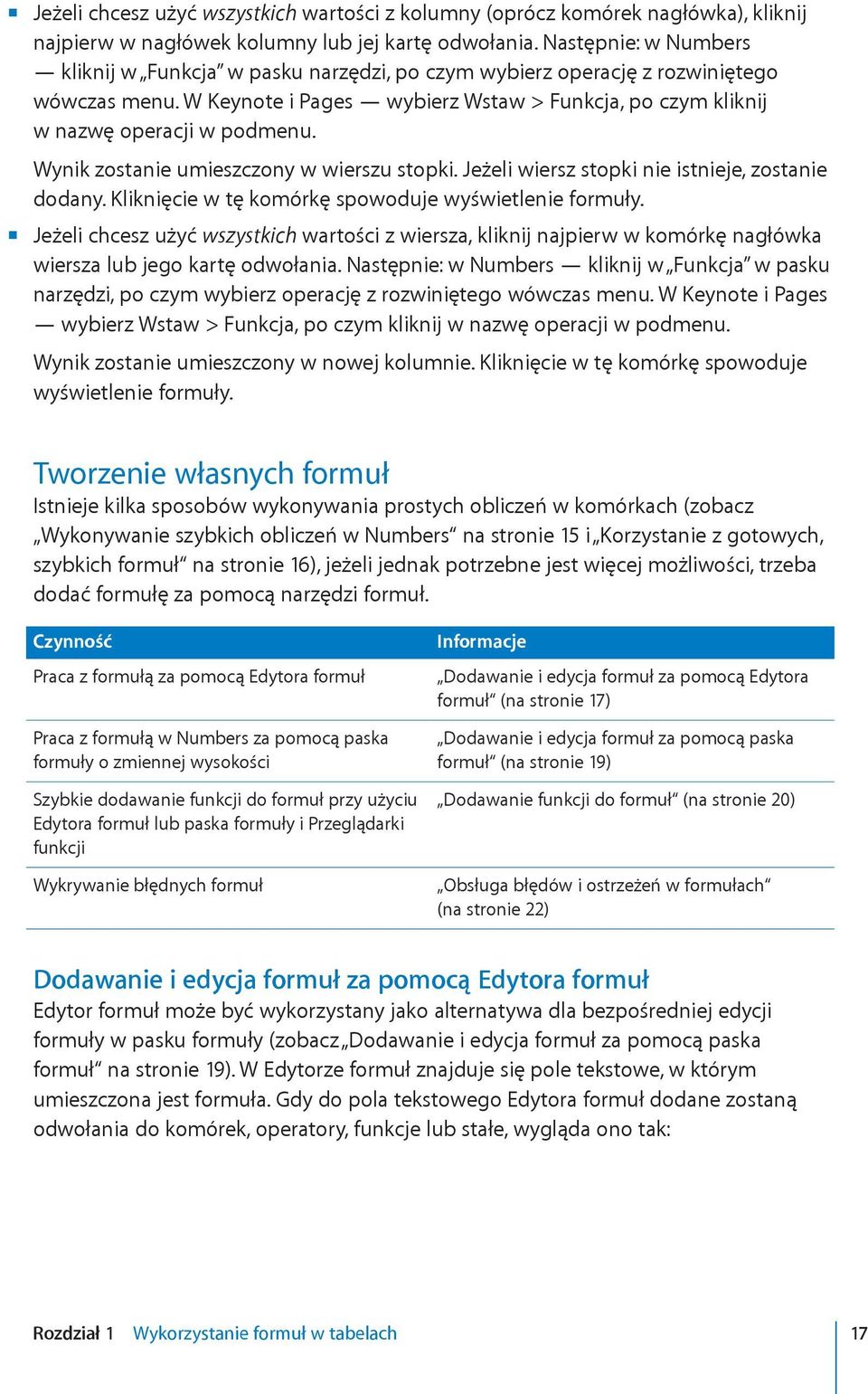 Wynik zostanie umieszczony w wierszu stopki. Jeżeli wiersz stopki nie istnieje, zostanie dodany. Kliknięcie w tę komórkę spowoduje wyświetlenie formuły.