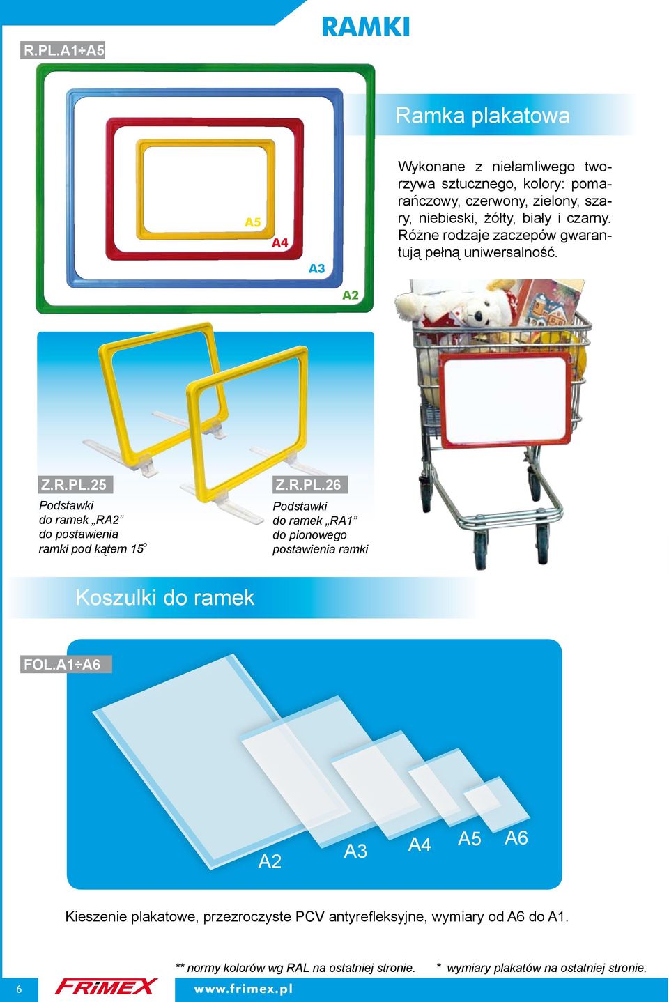 25 Podstawki do ramek RA2 do postawienia ramki pod kątem 15 o Z.R.PL.