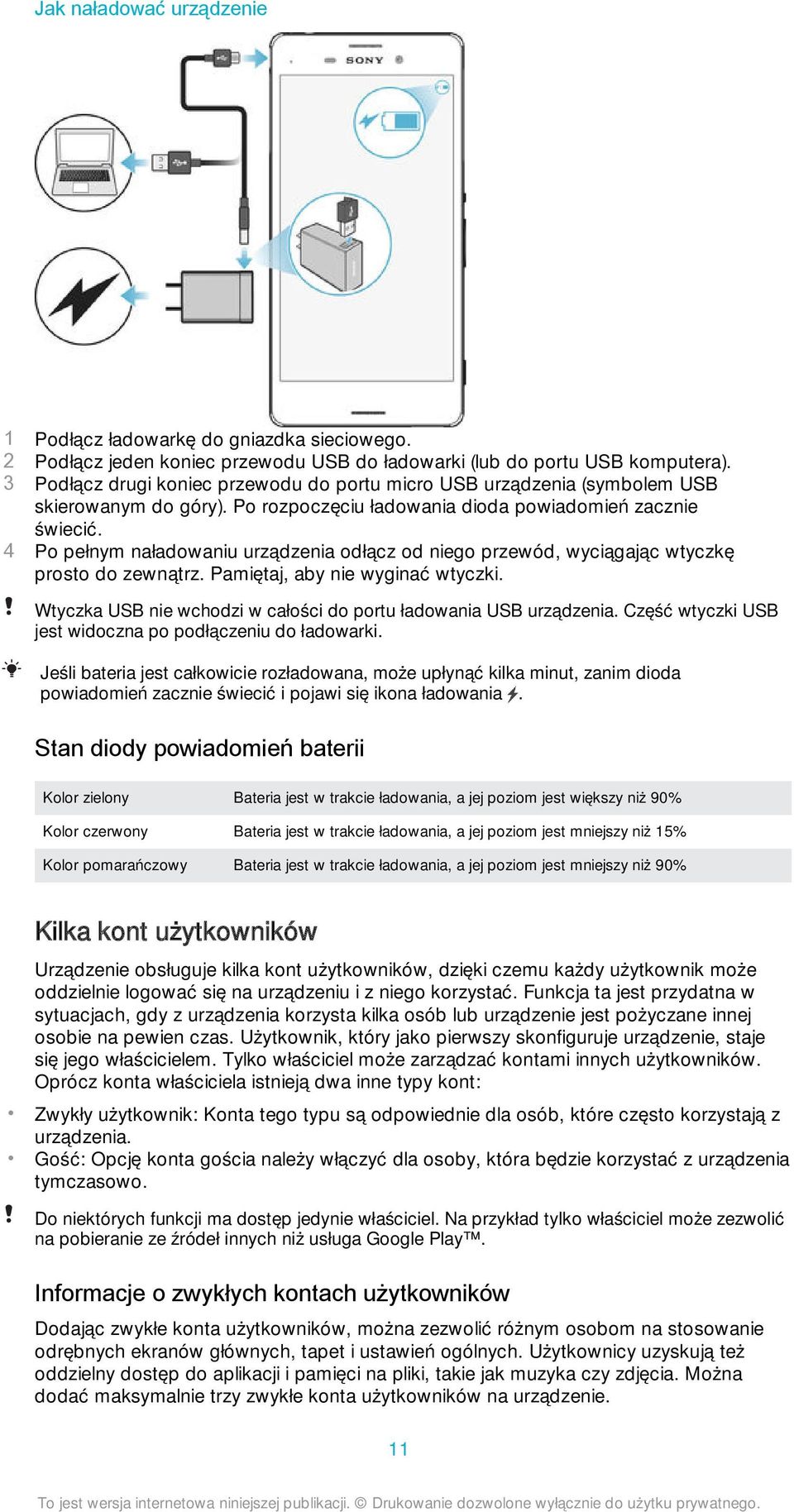 4 Po pełnym naładowaniu urządzenia odłącz od niego przewód, wyciągając wtyczkę prosto do zewnątrz. Pamiętaj, aby nie wyginać wtyczki.