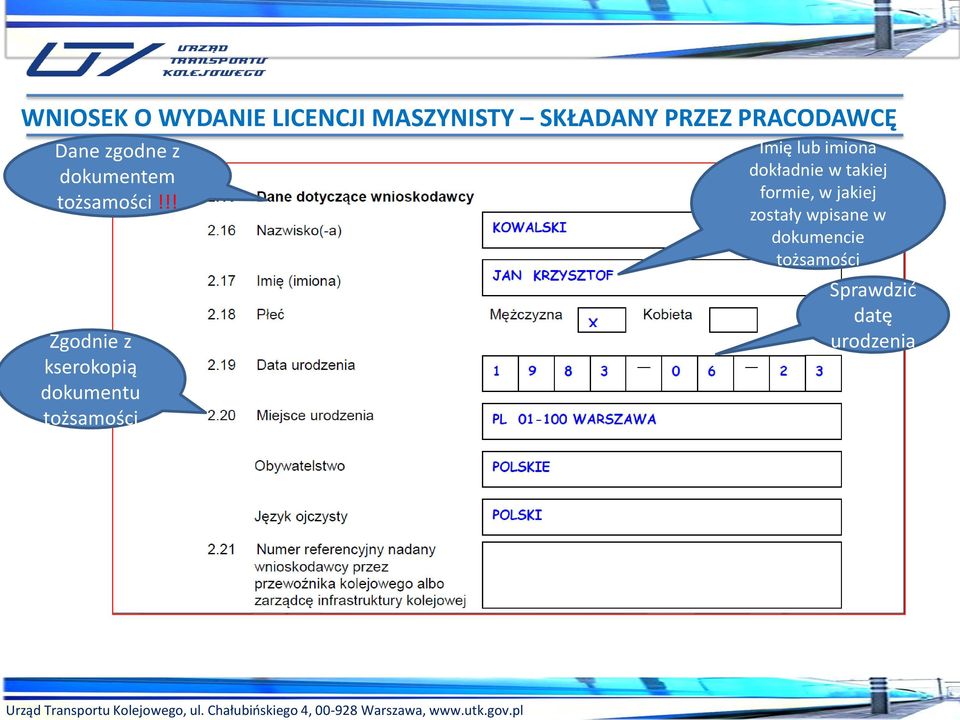 dokumentem tożsamości!