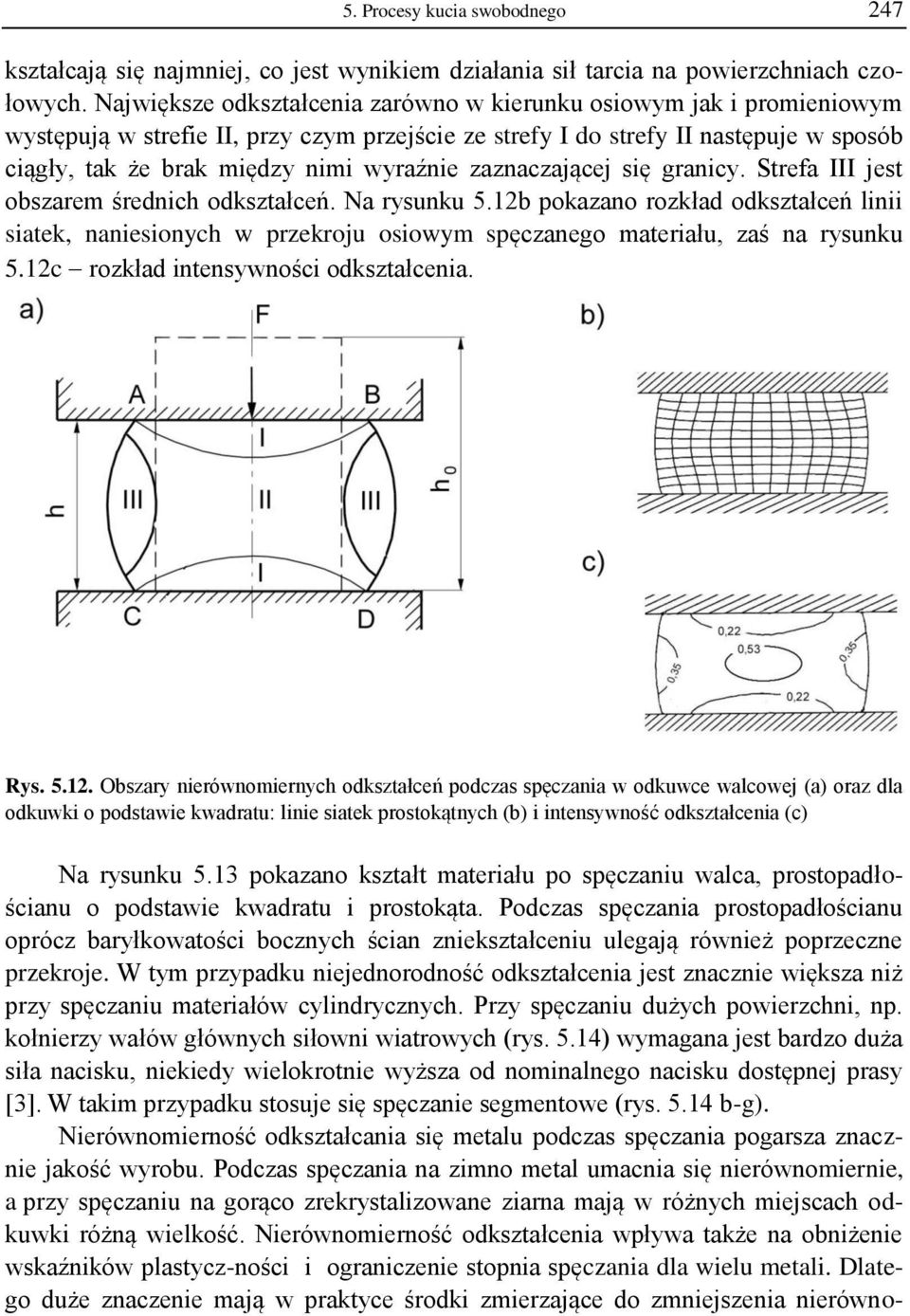 zaznaczającej się granicy. Strefa III jest obszarem średnich odkształceń. Na rysunku 5.