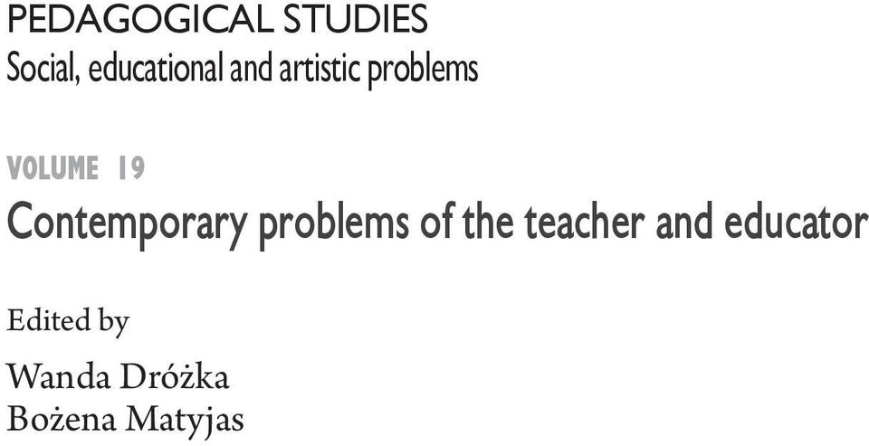 Contemporary problems of the teacher