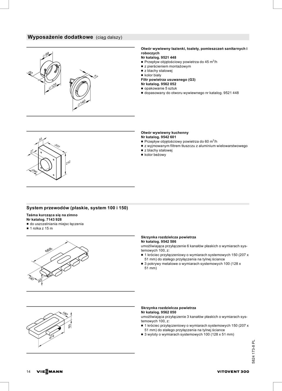 9562 052 & opakowanie 5 sztuk & dopasowany do otworu wywiewnego nr katalog. 9521 448 Otwór wywiewny kuchenny Nr katalog.