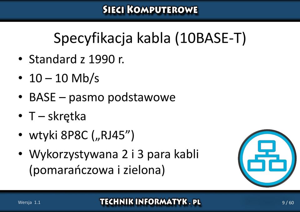 10 10 Mb/s BASE pasmo podstawowe T skrętka