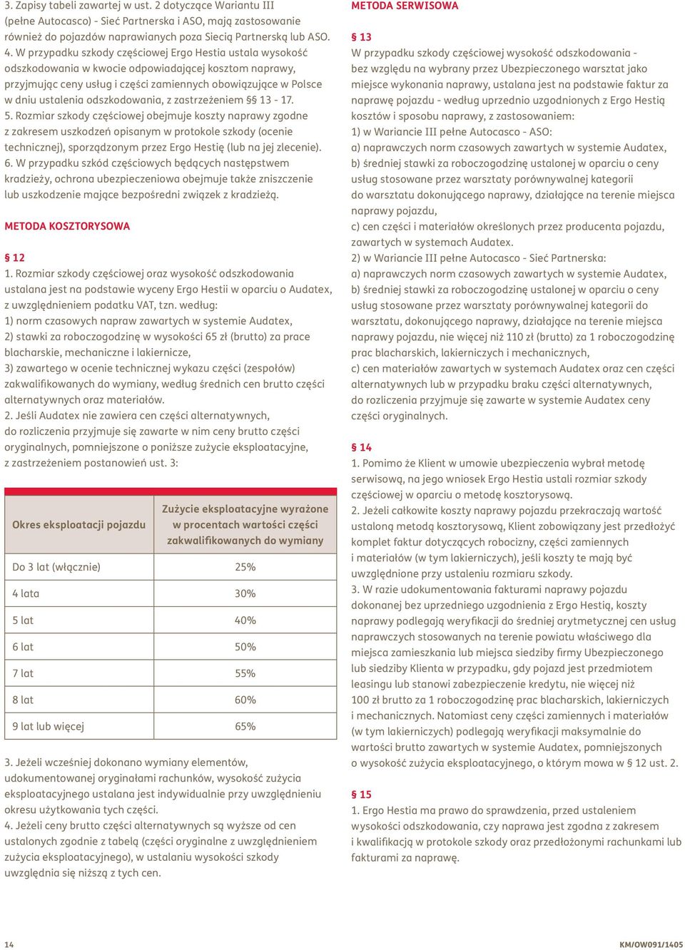 odszkodowania, z zastrzeżeniem 13-17. 5.