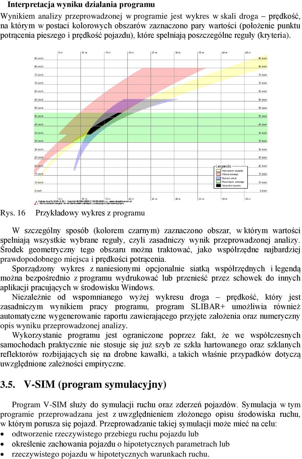 16 Przykładowy wykres z programu W szczególny sposób (kolorem czarnym) zaznaczono obszar, w którym wartości spełniają wszystkie wybrane reguły, czyli zasadniczy wynik przeprowadzonej analizy.