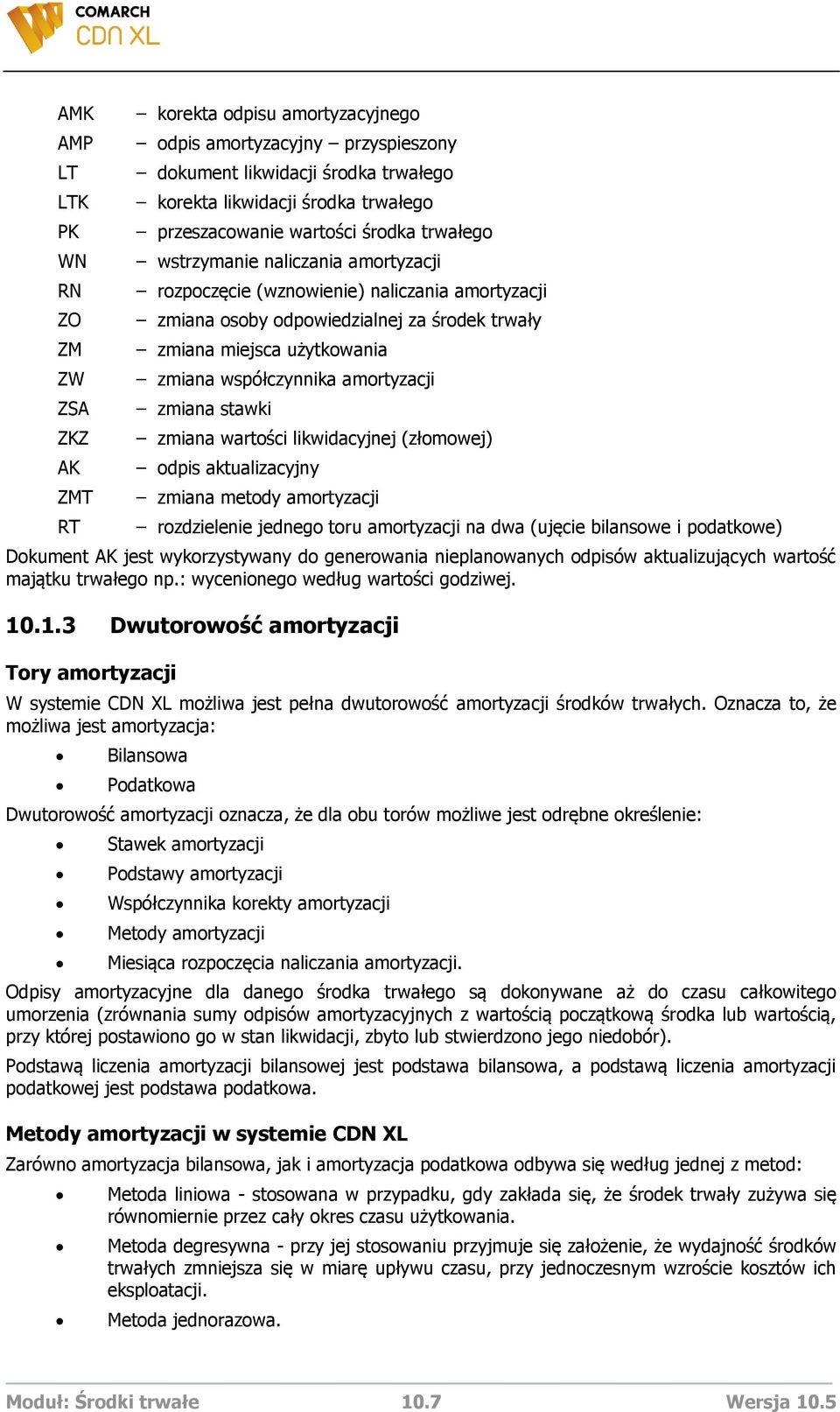 zmiana współczynnika amortyzacji zmiana stawki zmiana wartości likwidacyjnej (złomowej) odpis aktualizacyjny zmiana metody amortyzacji rozdzielenie jednego toru amortyzacji na dwa (ujęcie bilansowe i