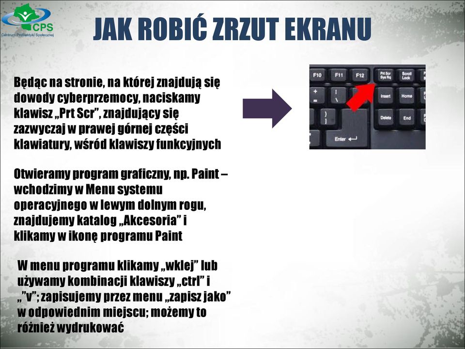 Paint wchodzimy w Menu systemu operacyjnego w lewym dolnym rogu, znajdujemy katalog Akcesoria i klikamy w ikonę programu Paint W